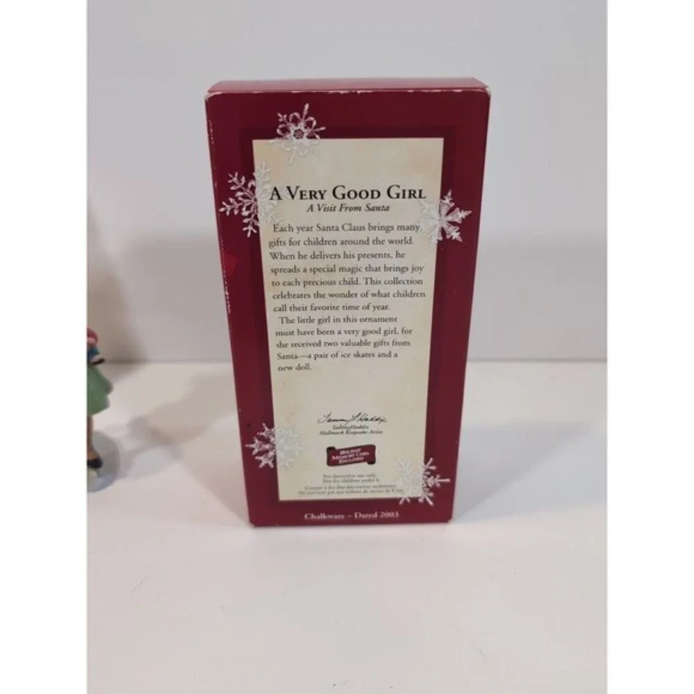 Vintage Hallmark Keepsake  2003 A Very Good‎ Girl Christmas Ornament Santa Visit